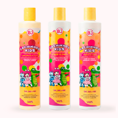 Kit Básico - Shampoo + Condicionador + Ativador Infantil para Cabelos Cacheados| Boneca Juju